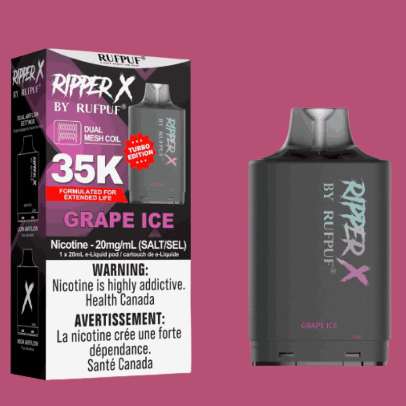Rufpuf Ripper X 35k turbo pods in Alberta at Okotoks Vape Superstore