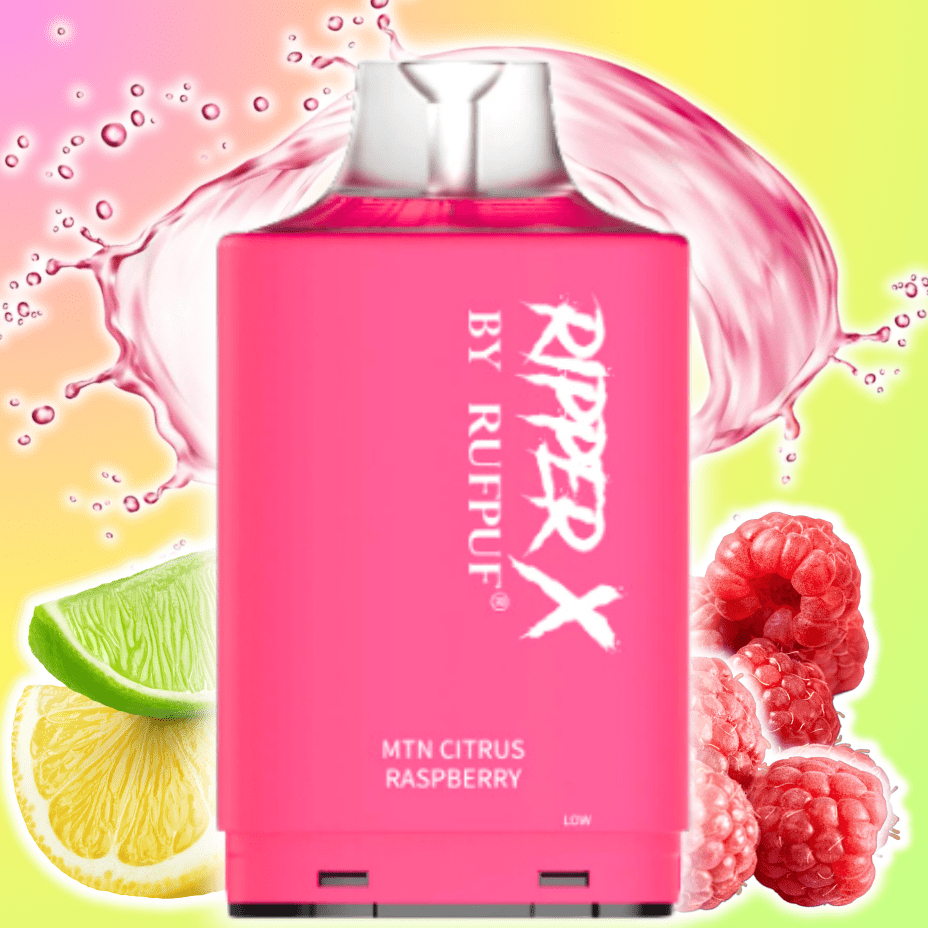 RufPuf Ripper X 75K Turbo Pod - MTN Citrus Raspberry 75000 Puffs / 20mg Salt Nicotine at Okotoks Vape SuperStore in Alberta Canada