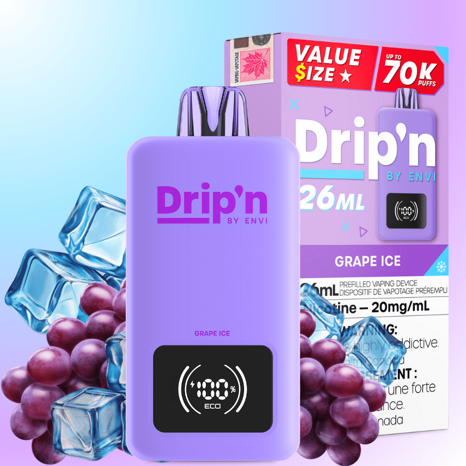 Drip'n by Envi 70K Disposable Vape - Grape Ice 26mL / 70000 Puffs / 20mg Okotoks Vape SuperStore Okotoks Alberta