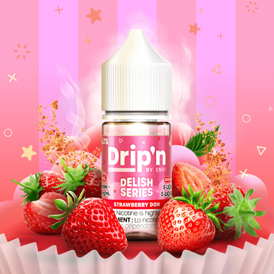 Drip'n by Envi Delish Salt-Strawberry Doh 20mg / 30mL Okotoks Vape SuperStore Okotoks Alberta