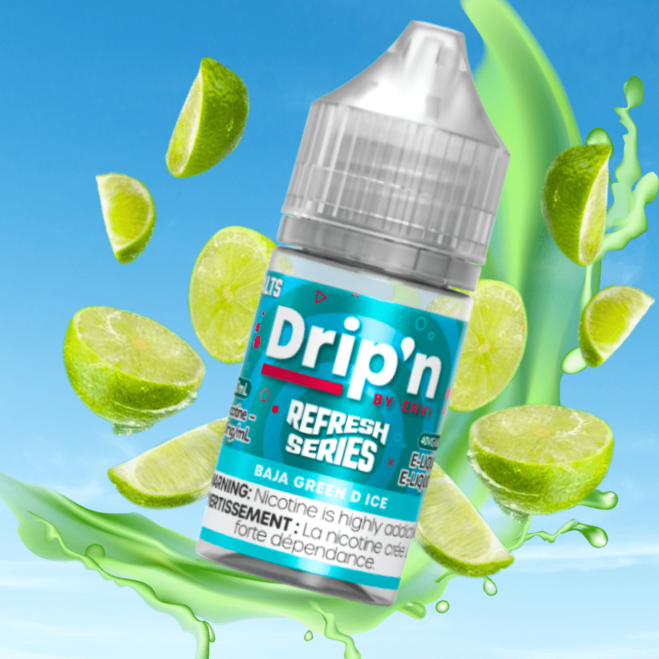 Drip'n by Envi Refresh Salt - Baja Green D Ice 20mg Okotoks Vape SuperStore Okotoks Alberta