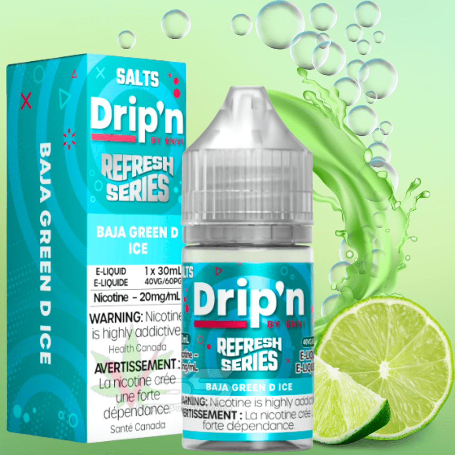 Drip'n by Envi Refresh Salt - Baja Green D Ice 20mg Okotoks Vape SuperStore Okotoks Alberta