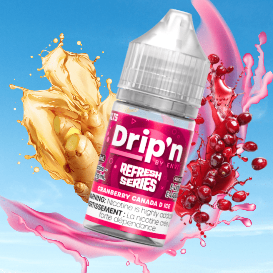 Drip'n by Envi Refresh Salt - Cranberry Canada D Ice 20mg Okotoks Vape SuperStore Okotoks Alberta