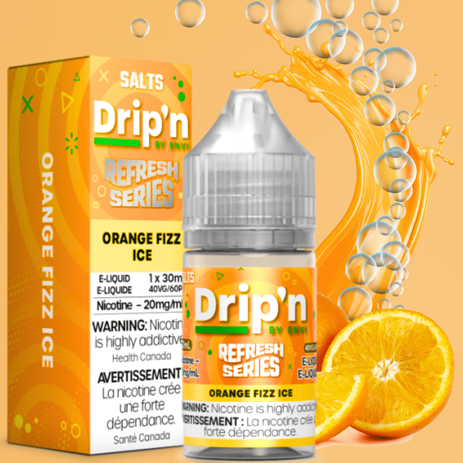 Drip'n by Envi Refresh Salt - Orange Fizz Ice 20mg / 30ml Okotoks Vape SuperStore Okotoks Alberta