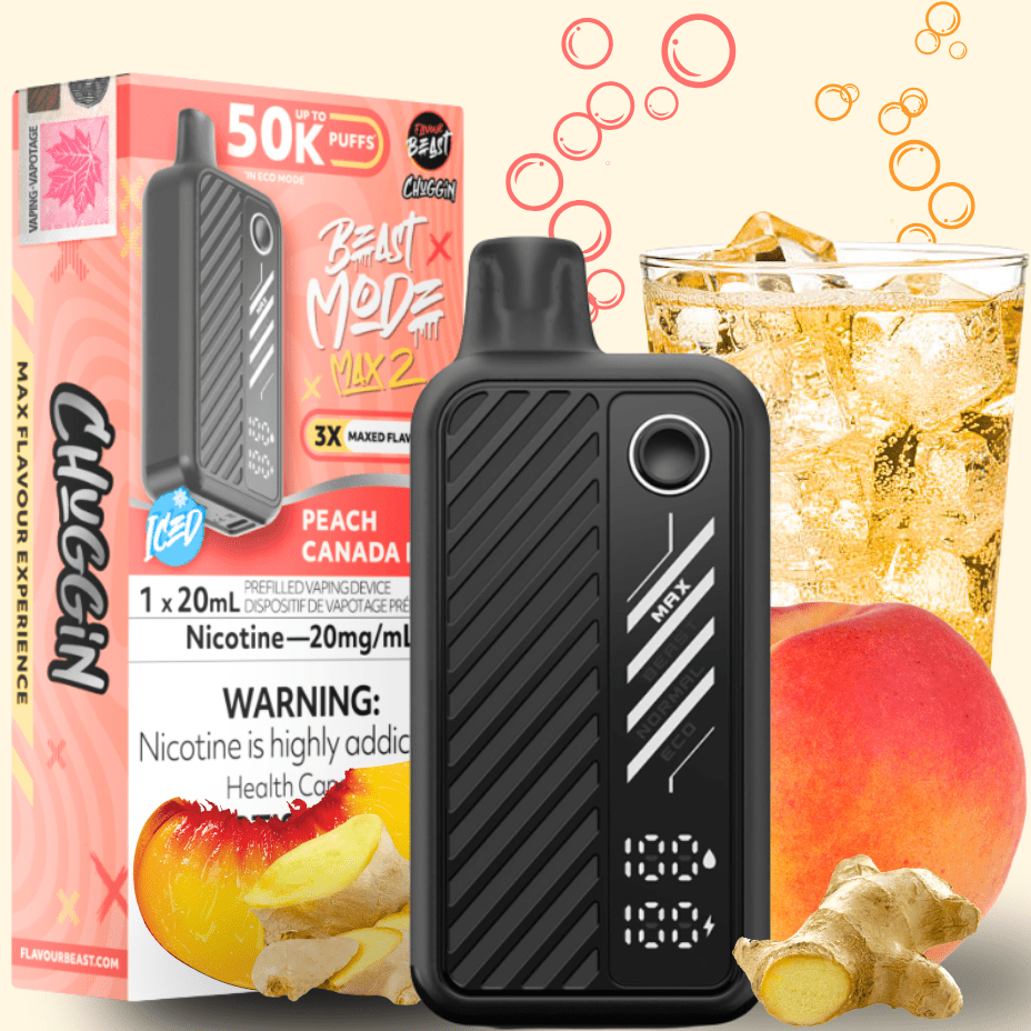 Flavour Beast Max 2 Disposable Vape-Peach Canada D ICED 50000 Puffs / 20mg Okotoks Vape SuperStore Okotoks Alberta