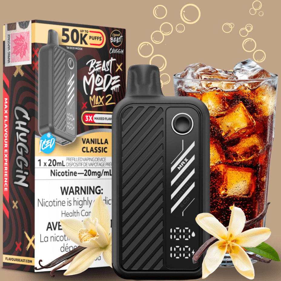 Flavour Beast Max 2 Disposable Vape-Vanilla Classic ICED 50000 Puffs / 20mg Okotoks Vape SuperStore Okotoks Alberta