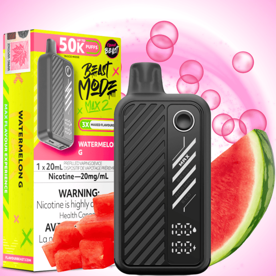 Flavour Beast Max 2 Disposable Vape-Watermelon G 20mg / 50000 Puffs Okotoks Vape SuperStore Okotoks Alberta