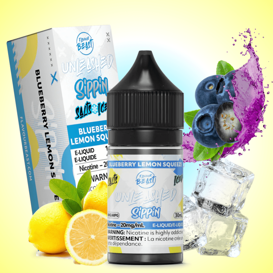 Flavour Beast Unleashed Sippin Salts-Blueberry Lemon Squeeze 30ml / 20mg Okotoks Vape SuperStore Okotoks Alberta