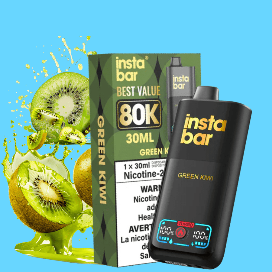 Insta Bar 80K Disposable Vape-Green Kiwi Okotoks Vape SuperStore Okotoks Alberta