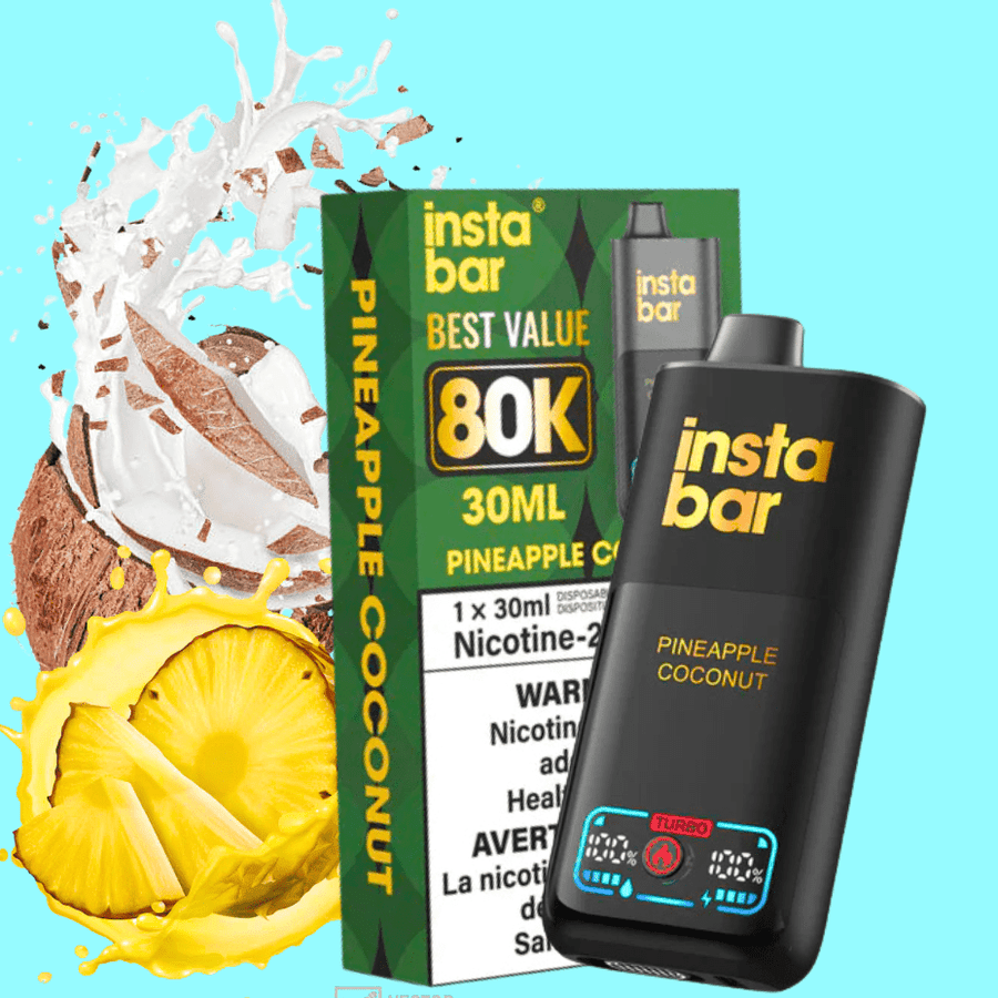 Insta Bar 80K Disposable Vape-Pineapple Coconut Okotoks Vape SuperStore Okotoks Alberta