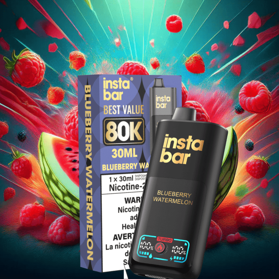 Insta Bar 80K Disposable Vape-Raspberry Watermelon Okotoks Vape SuperStore Okotoks Alberta