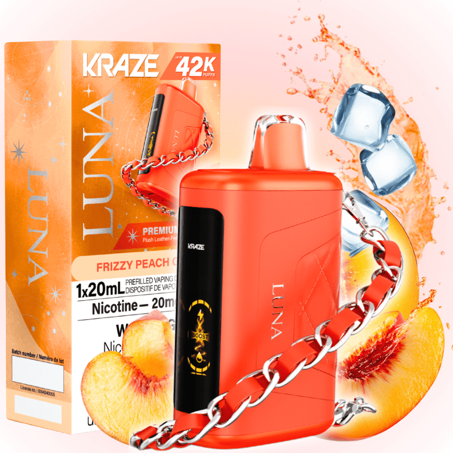 Kraze Luna Disposable Vape-Frizzy Peach G Ice 20mg / 42000 Puffs Okotoks Vape SuperStore Okotoks Alberta