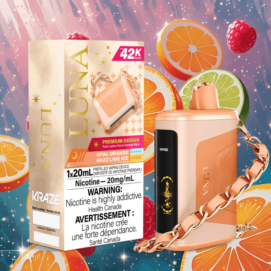 Kraze Luna Disposable Vape-Opal Orange Razz Lime Ice Okotoks Vape SuperStore Okotoks Alberta