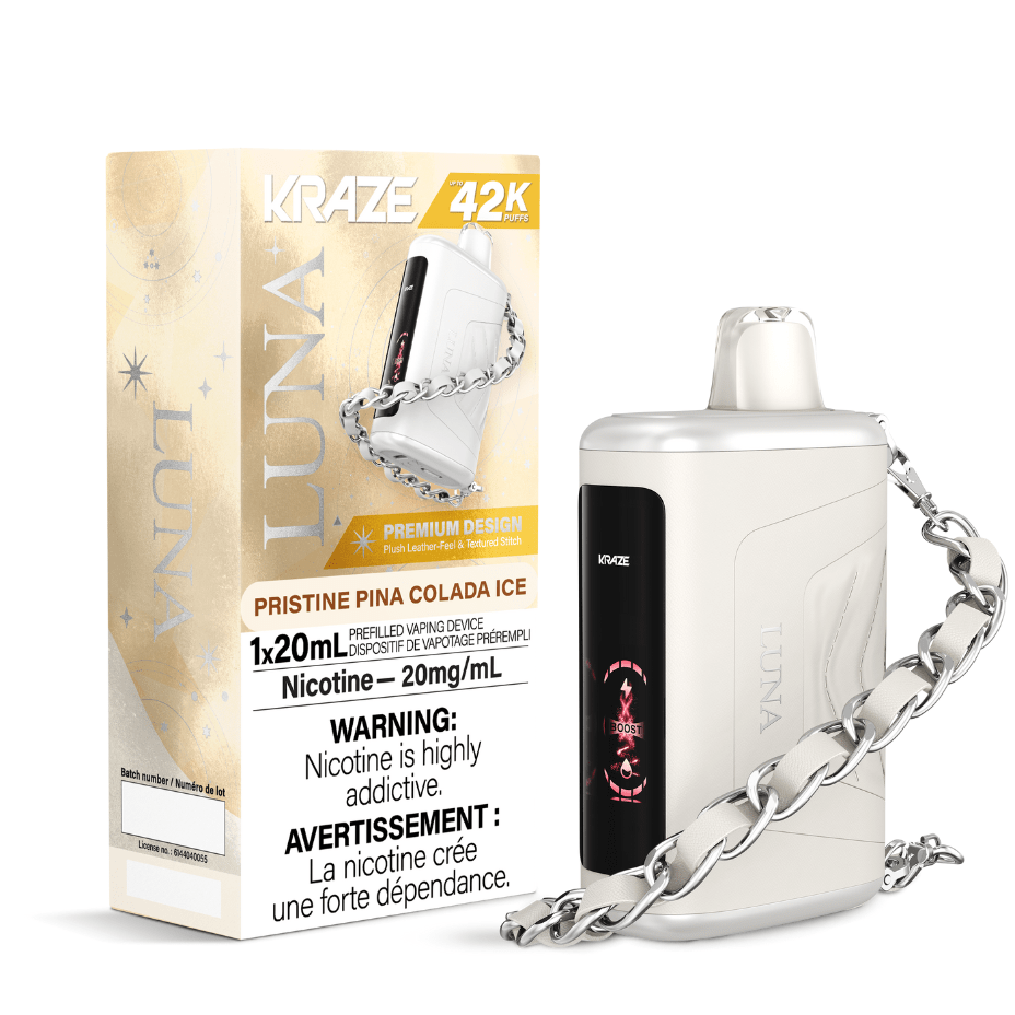 Kraze Luna Disposable Vape-Pristine Pina Colada Ice Okotoks Vape SuperStore Okotoks Alberta