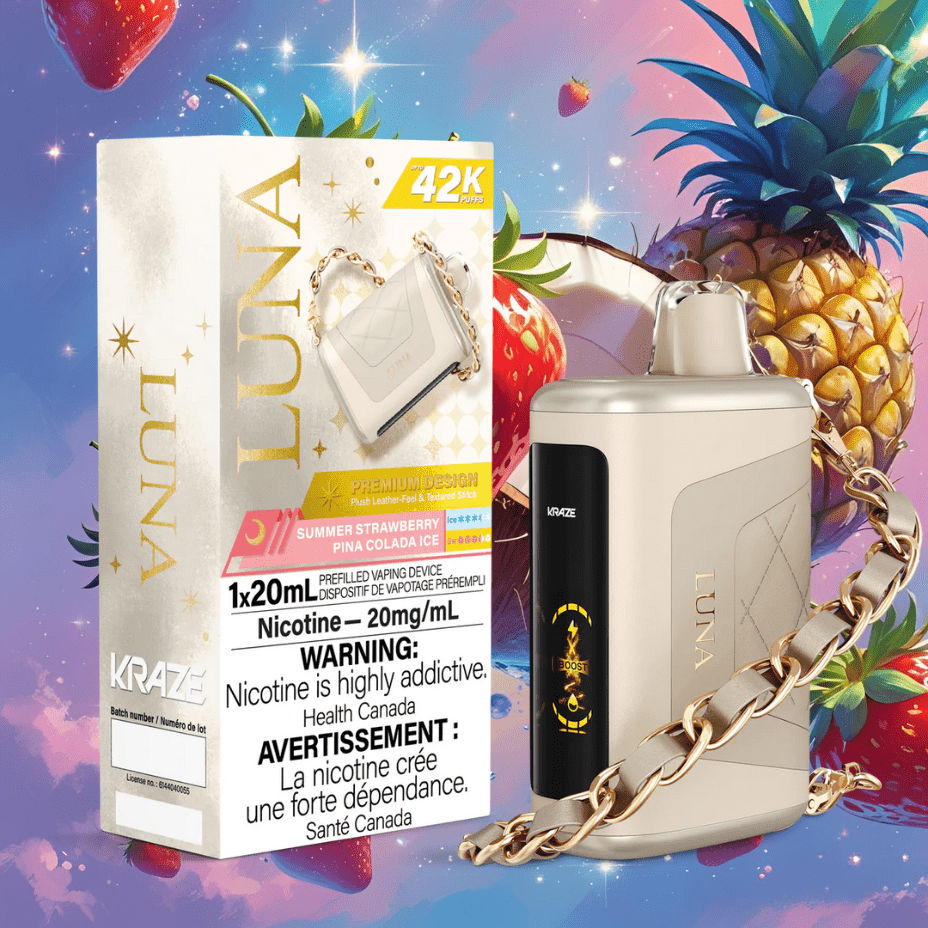 Kraze Luna Disposable Vape-Summer Strawberry Pina Colada Ice Okotoks Vape SuperStore Okotoks Alberta