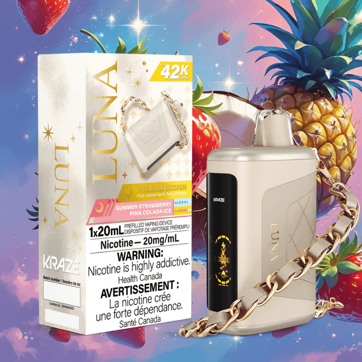 Kraze Luna Disposable Vape-Summer Strawberry Pina Colada Ice Okotoks Vape SuperStore Okotoks Alberta
