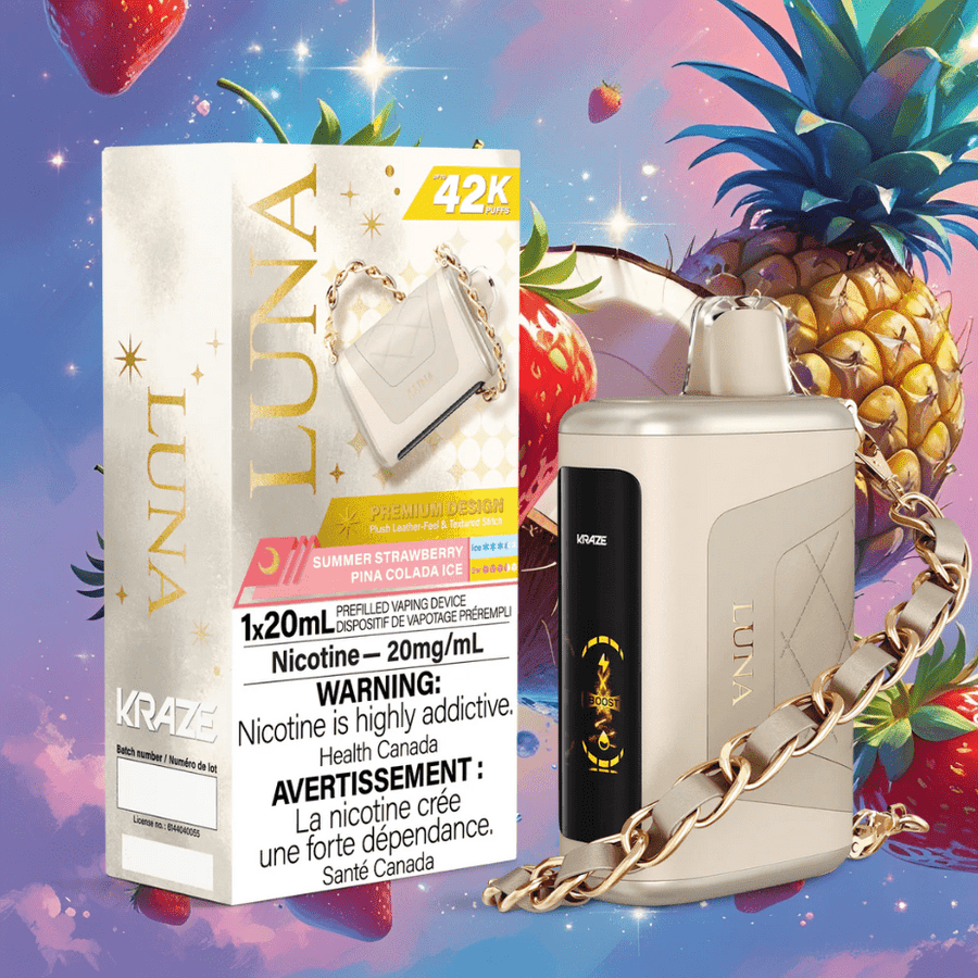 Kraze Luna Disposable Vape-Summer Strawberry Pina Colada Ice Okotoks Vape SuperStore Okotoks Alberta