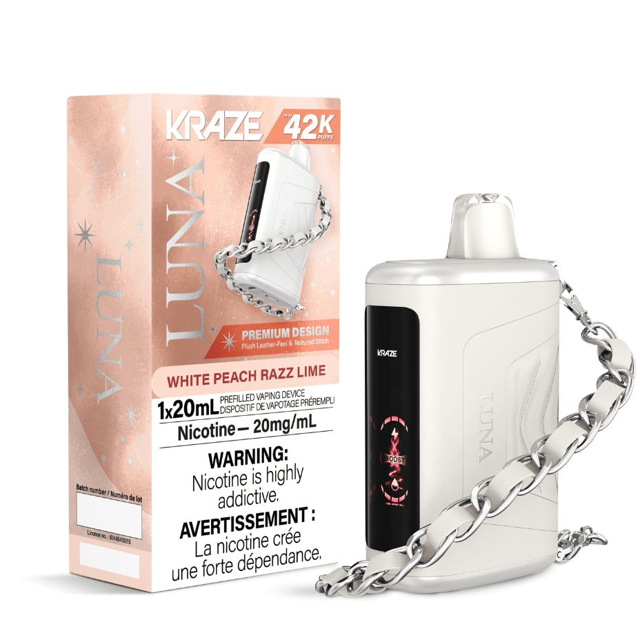 Kraze Luna Disposable Vape-White Peach Razz Lime Okotoks Vape SuperStore Okotoks Alberta