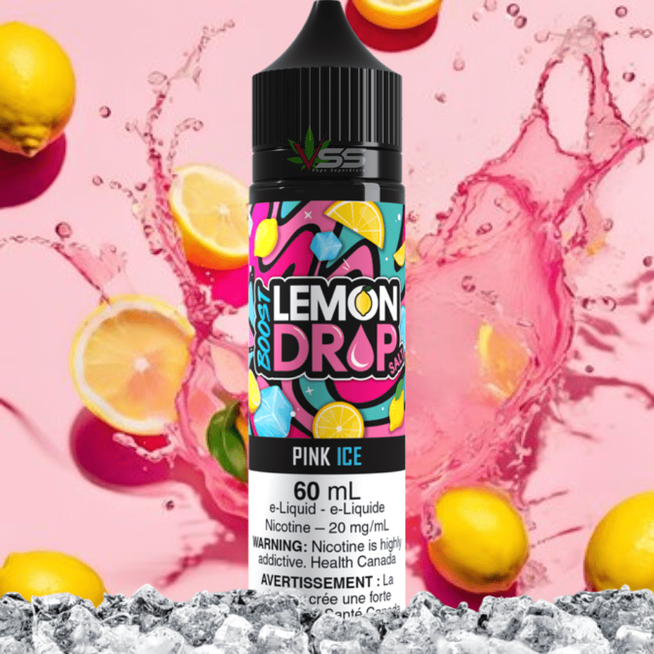 Lemon Drop Boost Salt Nic 60ml-Pink Ice Okotoks Vape SuperStore Okotoks Alberta