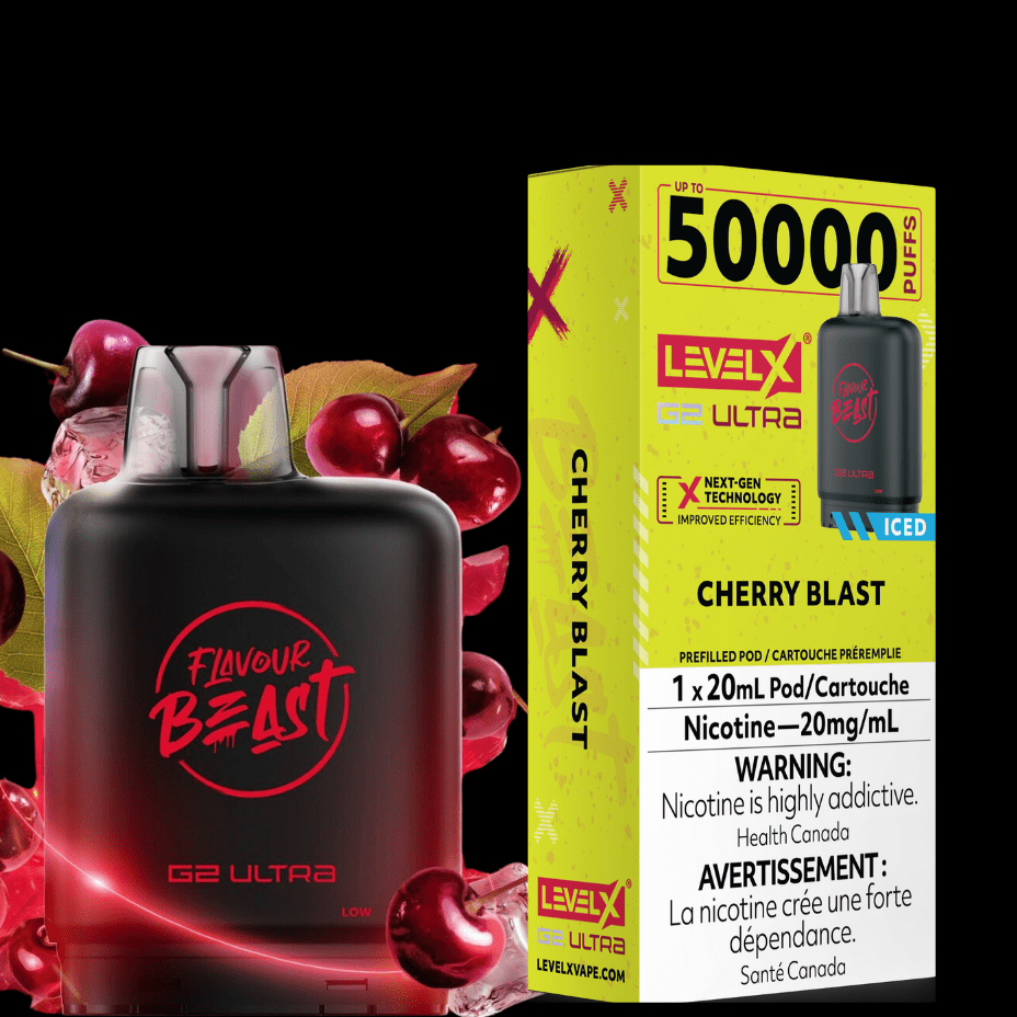 Level X G2 Ultra Flavour Beast Pod 50k-Cherry Blast Iced Okotoks Vape SuperStore Okotoks Alberta
