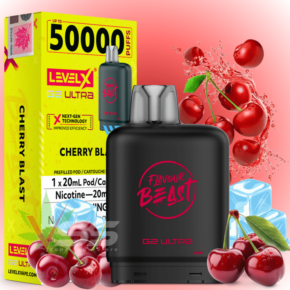 Level X G2 Ultra Flavour Beast Pod 50k-Cherry Blast Iced Okotoks Vape SuperStore Okotoks Alberta