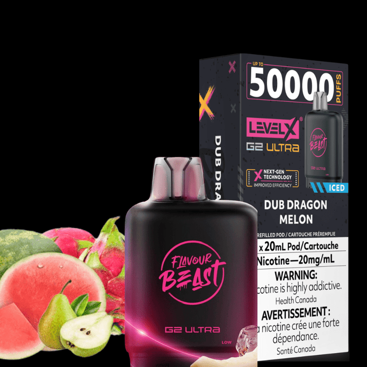 Level X G2 Ultra Flavour Beast Pod 50k-Dub Dragon Melon Okotoks Vape SuperStore Okotoks Alberta