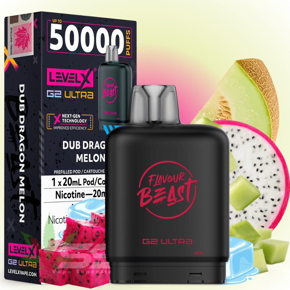 Level X G2 Ultra Flavour Beast Pod 50k-Dub Dragon Melon Okotoks Vape SuperStore Okotoks Alberta