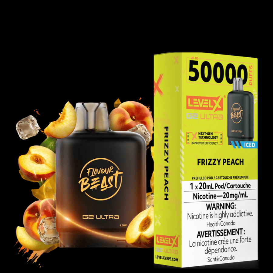 Level X G2 Ultra Flavour Beast Pod 50k-Dub Frizzy Peach Iced Okotoks Vape SuperStore Okotoks Alberta