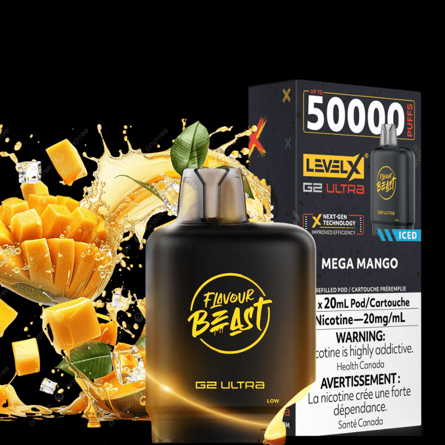 Level X G2 Ultra Flavour Beast Pod 50k-Mega Mango Iced Okotoks Vape SuperStore Okotoks Alberta