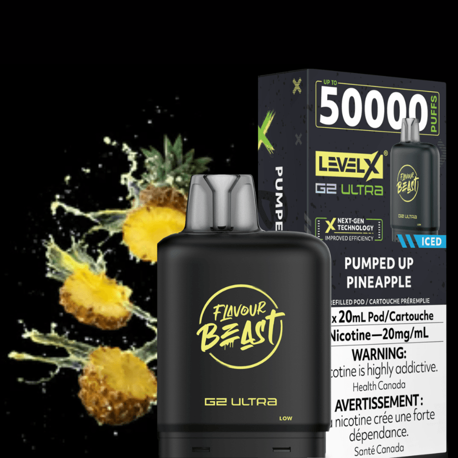 Level X G2 Ultra Flavour Beast Pod 50k-Pumped Up Pineapple Iced Okotoks Vape SuperStore Okotoks Alberta