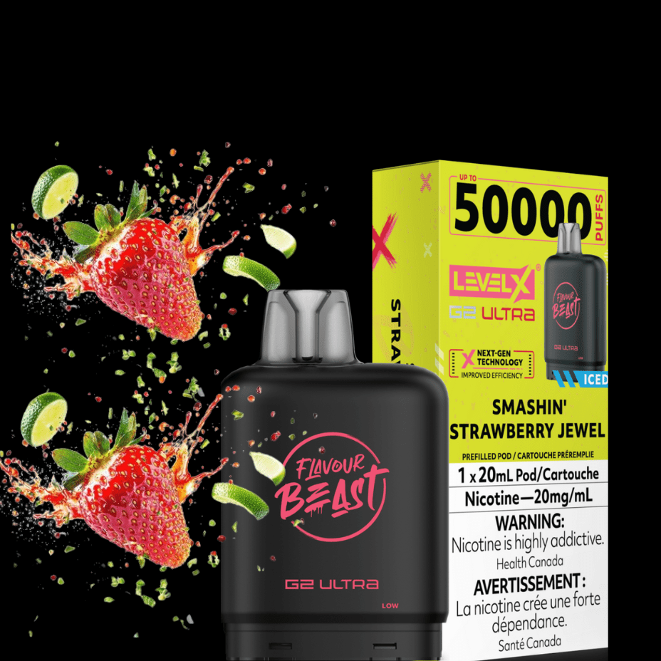 Level X G2 Ultra Flavour Beast Pod 50k-Smashin Strawberry Jewel Iced Okotoks Vape SuperStore Okotoks Alberta