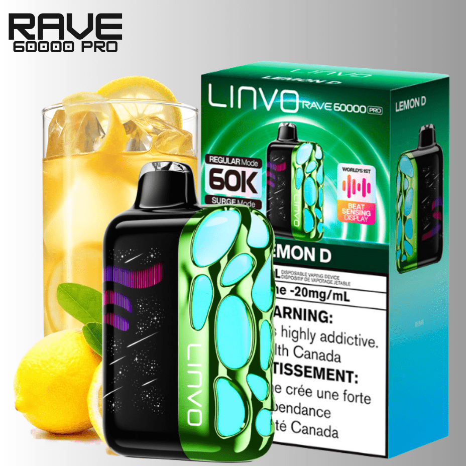 Linvo Rave 60k Disposable Vape-Lemon D Okotoks Vape SuperStore Okotoks Alberta