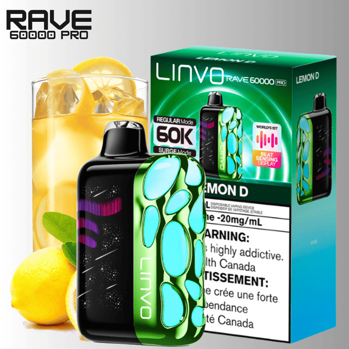 Linvo Rave 60k Disposable Vape-Lemon D Okotoks Vape SuperStore Okotoks Alberta