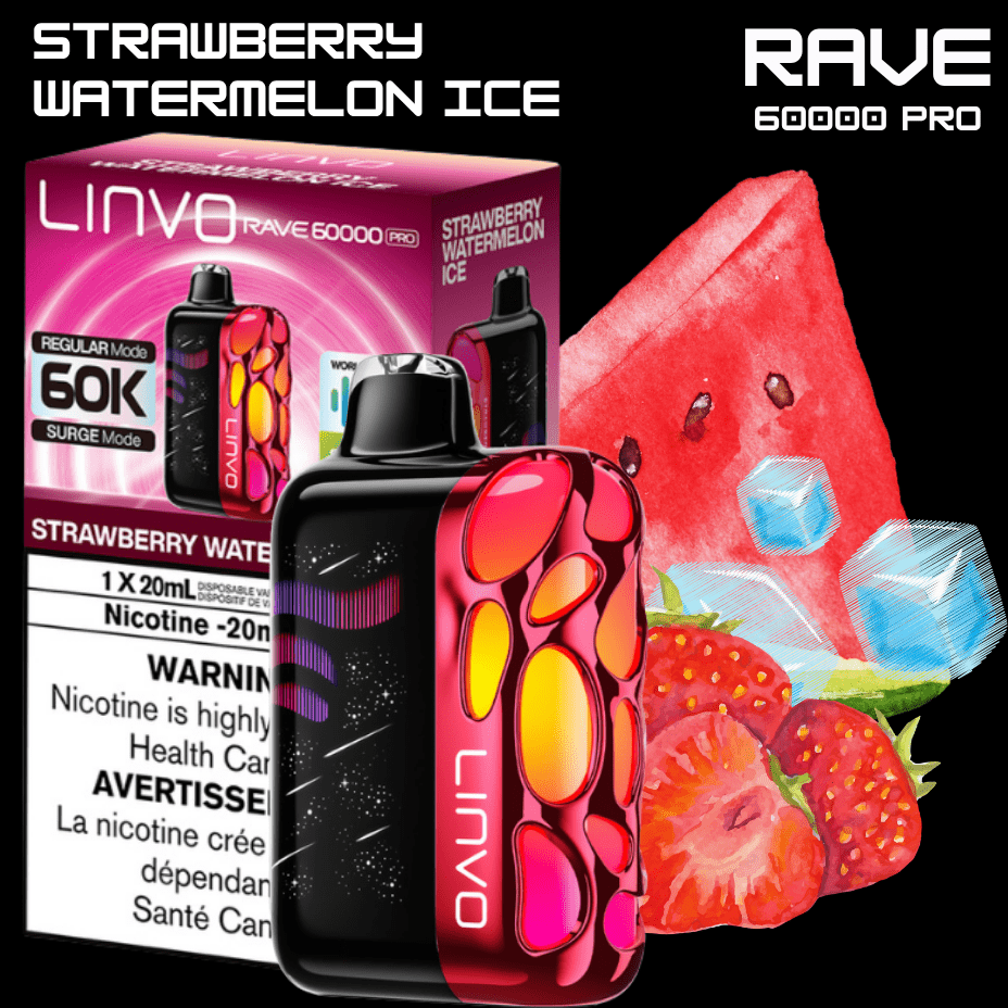 Linvo Rave 60k Disposable Vape-Strawberry Watermelon Ice Okotoks Vape SuperStore Okotoks Alberta