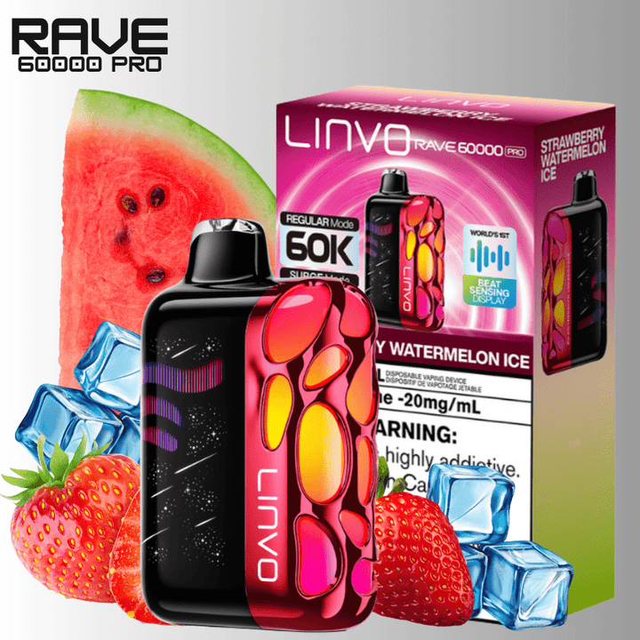 Linvo Rave 60k Disposable Vape-Strawberry Watermelon Ice Okotoks Vape SuperStore Okotoks Alberta