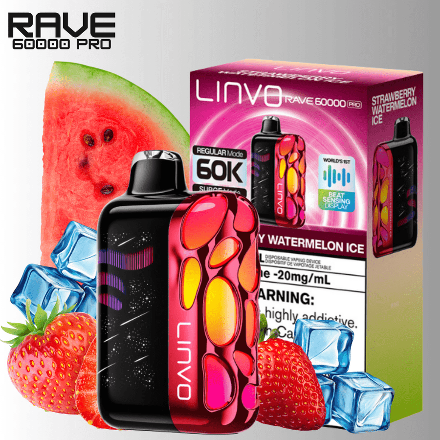 Linvo Rave 60k Disposable Vape-Strawberry Watermelon Ice Okotoks Vape SuperStore Okotoks Alberta