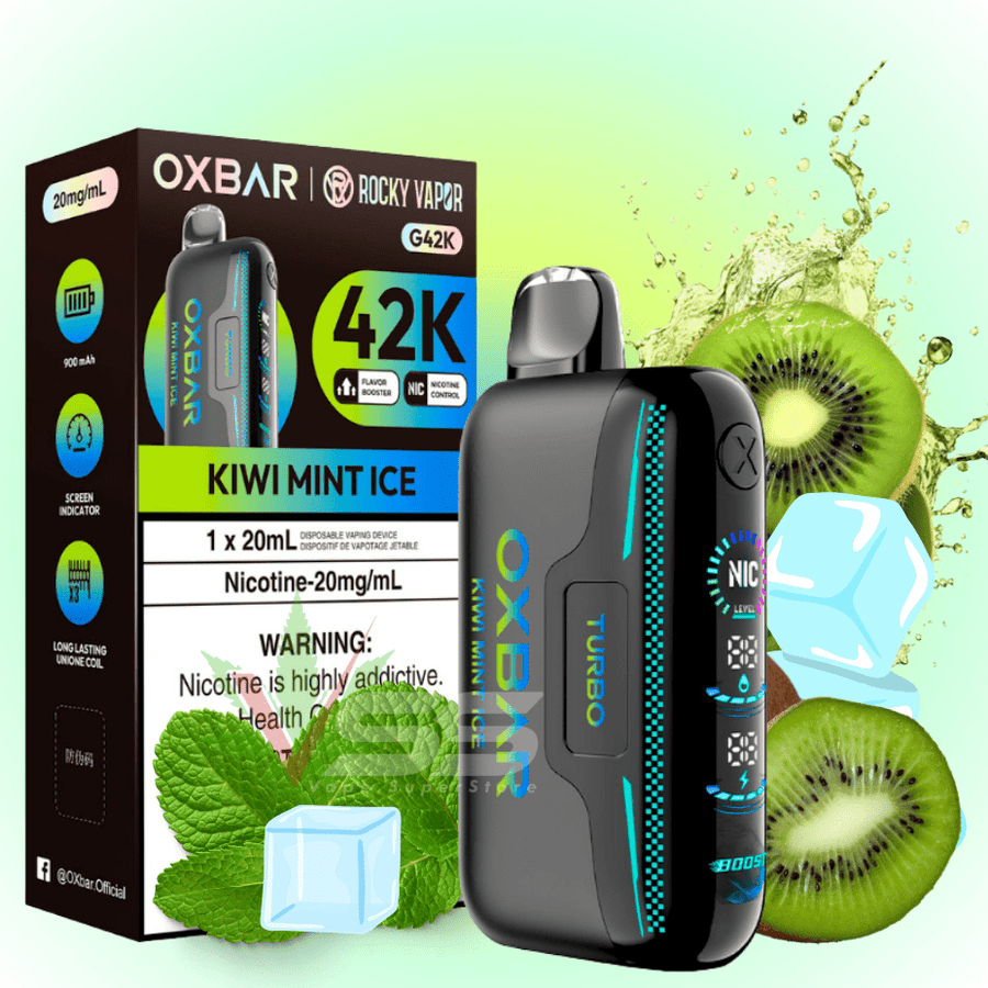 Oxbar G42k Disposable Vape-Kiwi Mint Ice 20mg / 42000 Puffs Okotoks Vape SuperStore Okotoks Alberta
