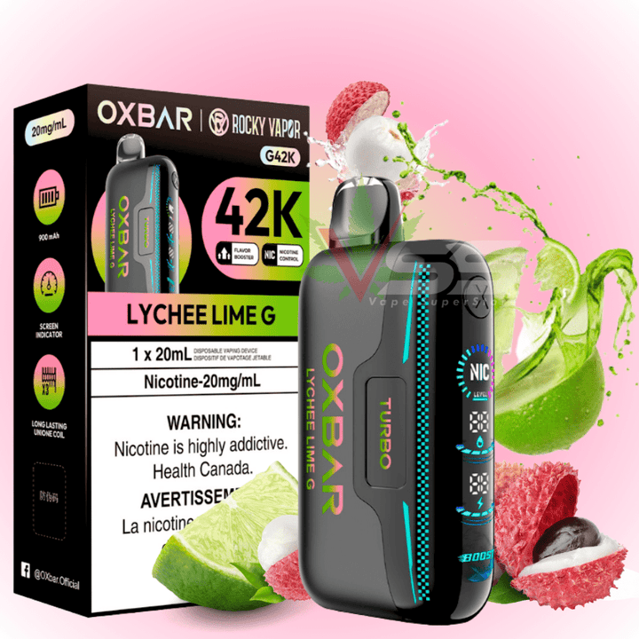 Oxbar G42k Disposable Vape-Lychee Lime G 20mg / 42000 Okotoks Vape SuperStore Okotoks Alberta
