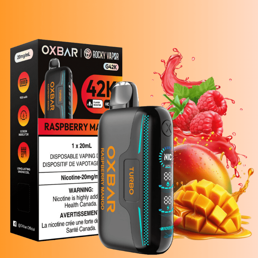 Oxbar G42k Disposable Vape-Razz Mango 20mg / 42000 Puffs Okotoks Vape SuperStore Okotoks Alberta