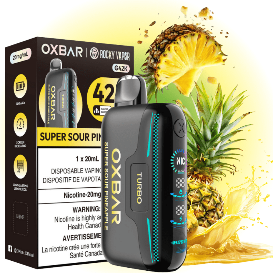 Oxbar G42k Disposable Vape-Super Sour Pineapple 20mg / 42000 Puffs Okotoks Vape SuperStore Okotoks Alberta