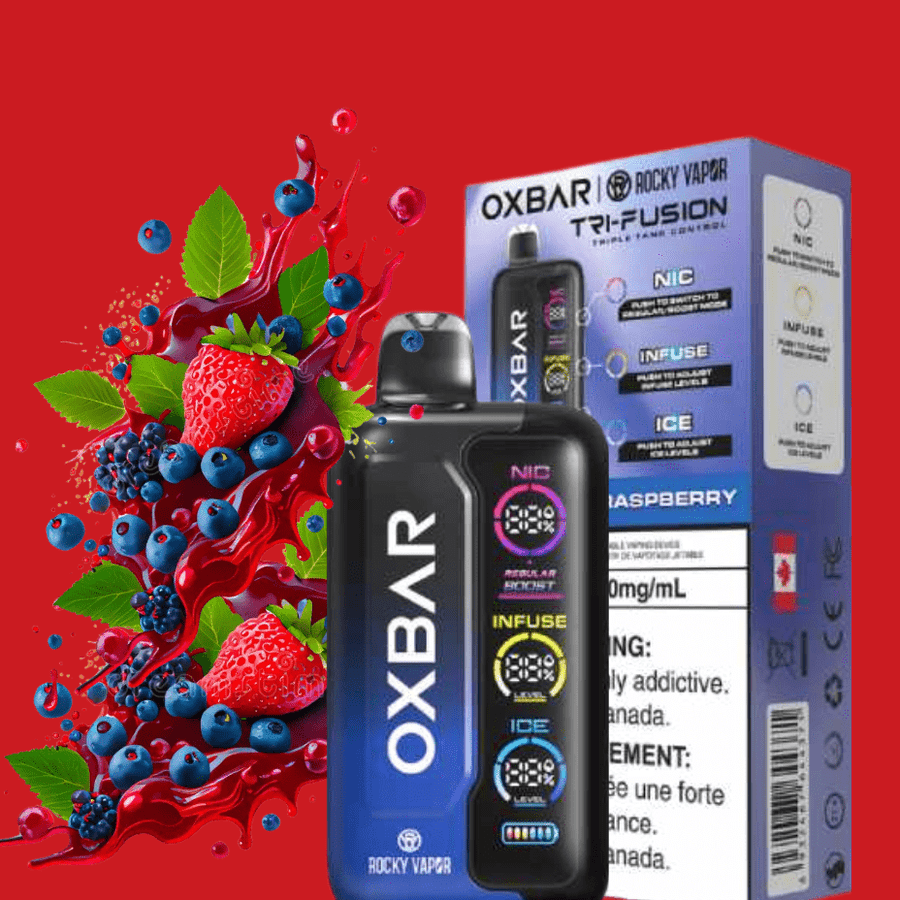 Oxbar Tri-Fusion 45k Disposable Vape-Blueberry Raspberry Ice 45000 Puffs / 20mg Okotoks Vape SuperStore Okotoks Alberta