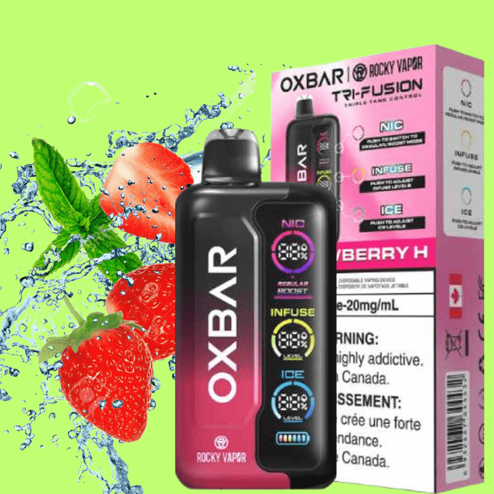Oxbar Tri-Fusion 45k Disposable Vape-Strawberry H 45000 Puffs / 20mg Okotoks Vape SuperStore Okotoks Alberta