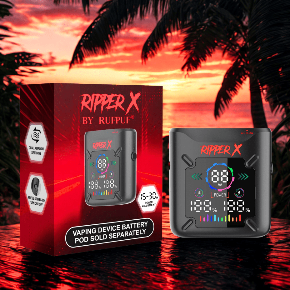Ripper X Ultra Battery-1000mAh Metallic Black Okotoks Vape SuperStore Okotoks Alberta