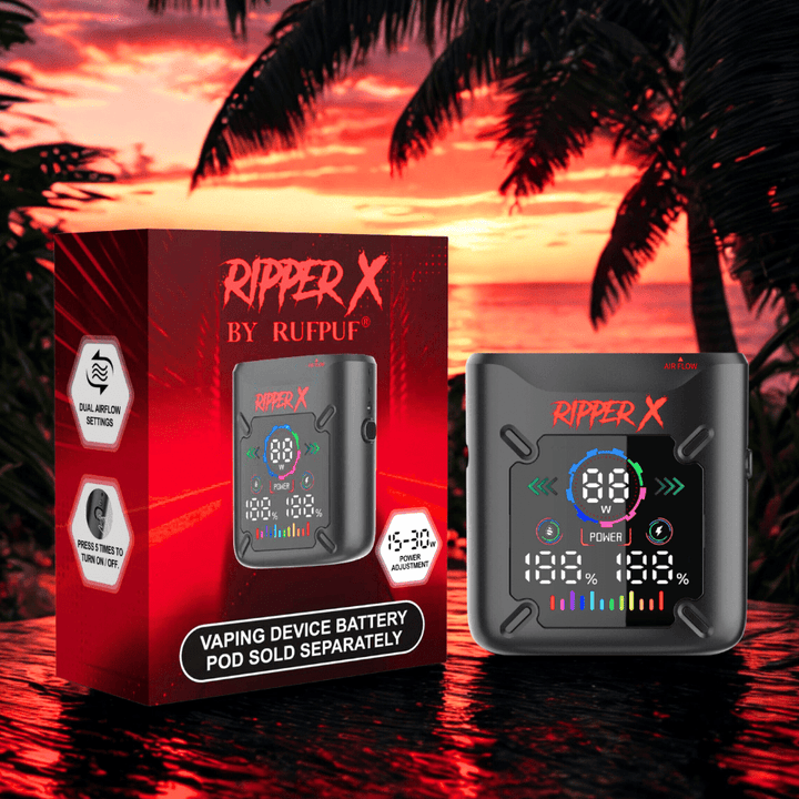 Ripper X Ultra Battery-1000mAh Metallic Black Okotoks Vape SuperStore Okotoks Alberta