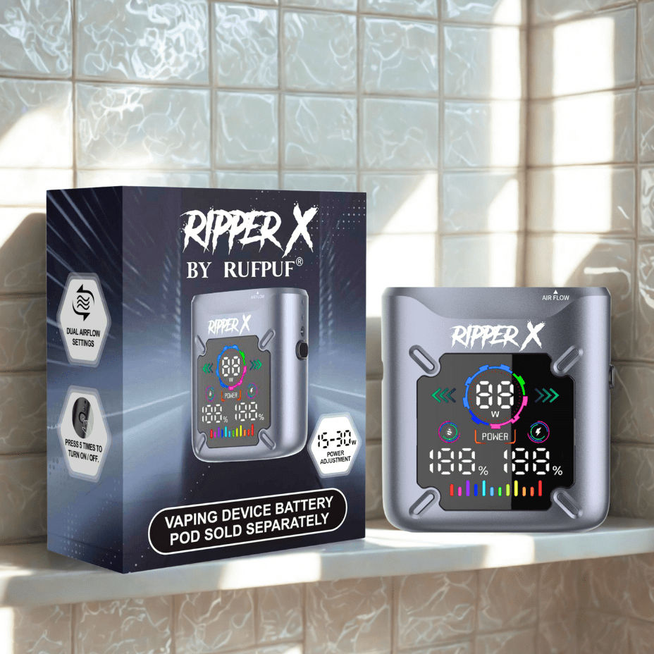 Ripper X Ultra Battery-1000mAh Metallic Gray Okotoks Vape SuperStore Okotoks Alberta