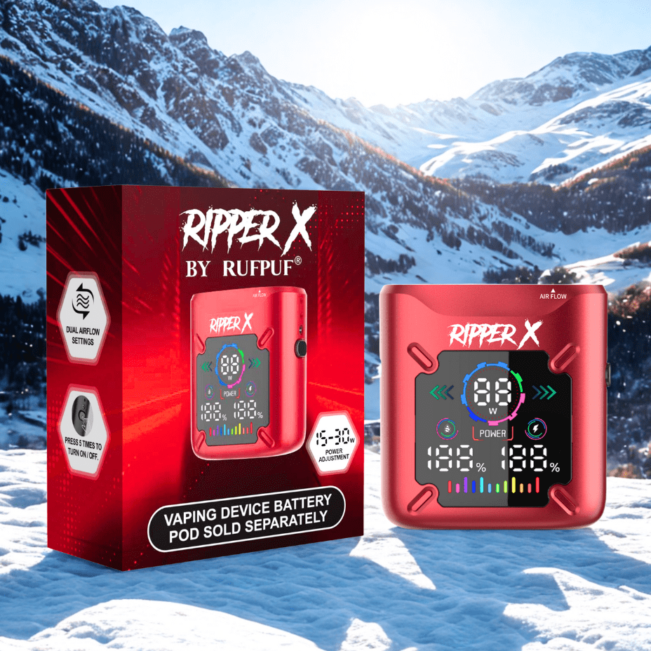 Ripper X Ultra Battery-1000mAh Metallic Red Okotoks Vape SuperStore Okotoks Alberta