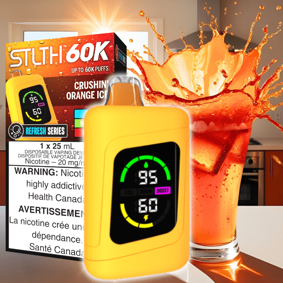 STLTH 60K Disposable Vape REFRESH-Crushin' Orange Ice 20mg / 60000 Puffs Okotoks Vape SuperStore Okotoks Alberta