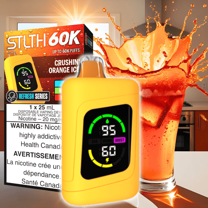 STLTH 60K Disposable Vape REFRESH-Crushin' Orange Ice 20mg / 60000 Puffs Okotoks Vape SuperStore Okotoks Alberta