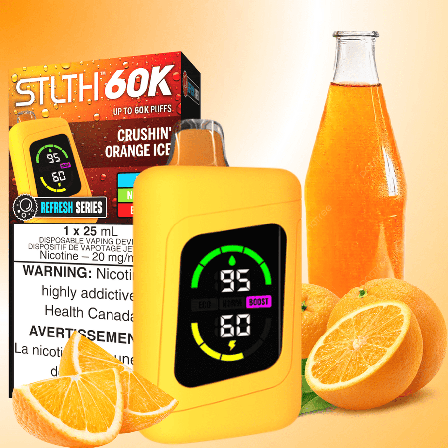 STLTH 60K Disposable Vape REFRESH-Crushin' Orange Ice 20mg / 60000 Puffs Okotoks Vape SuperStore Okotoks Alberta