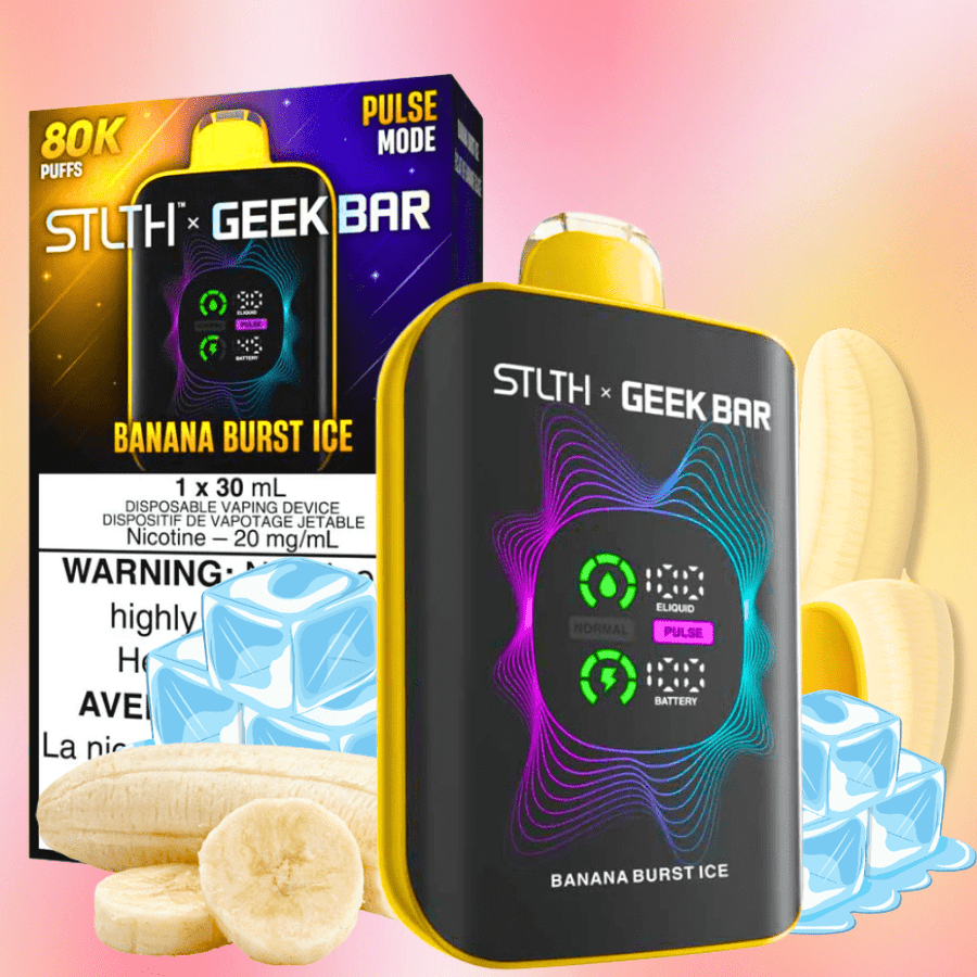 STLTH x Geek Bar 80K Disposable Vape-Banana Burst Ice 20mg / 80000 Puffs Okotoks Vape SuperStore Okotoks Alberta